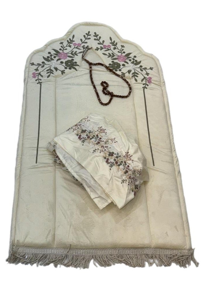 طقم سجادة وشرشف صلاة مع غلاف مصحف طقم - سكري - Image 1